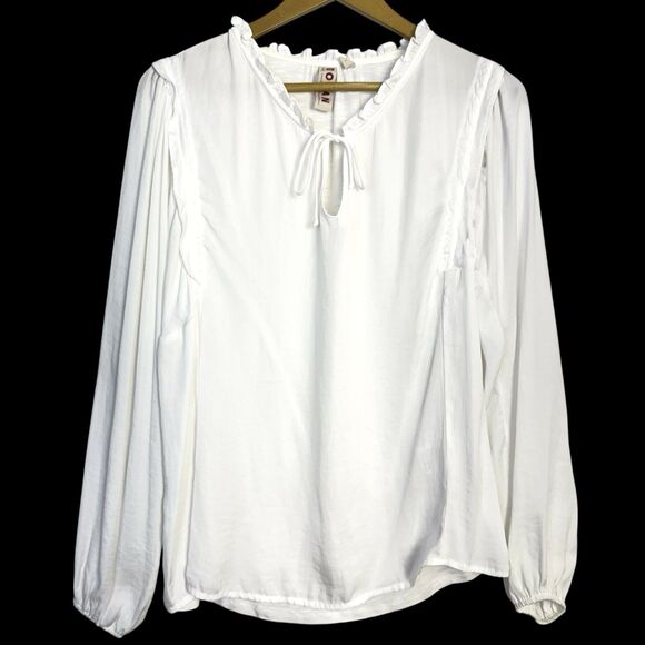 Anthropologie Tunic Womens Small Dolan Miramar Ruffle White Peasant Boho Cottage - Picture 1 of 7